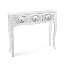 Versa Meuble d'entrée étroit, Table console Indra 95x25x80cm,Bois, Blanc