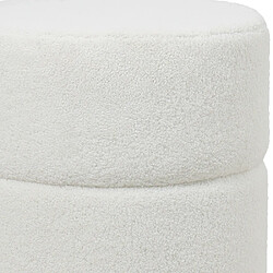 Avis ICONIK INTERIOR Pouf Rond Tapissé en Tissu Bouclé - Gabby Blanc