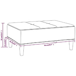 vidaXL Repose-pied Jaune 78x56x32 cm Velours pas cher