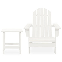 Maison Chic Chaise de jardin avec table - Fauteuil d'extérieur Adirondack Bois de sapin Blanc -MN72819