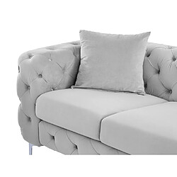 Acheter Vente-Unique Canapé 3 places chesterfield en velours gris clair EDWINA