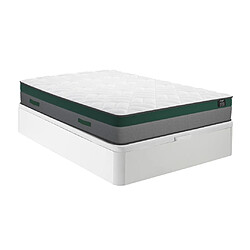 Vente-Unique Ensemble 160 x 200 cm sommier coffre blanc + matelas ressorts ensachés ép.22cm - PRESTIGE de YSMÉE 