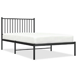 Maison Chic Lit adulte - Cadre de lit métal avec tête de lit,Structure du lit Contemporain pour chambre noir 100x190 cm -MN41768