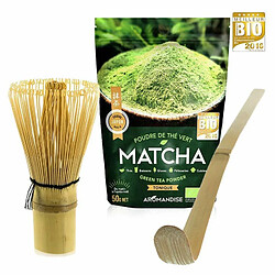 Aromandise Coffret thé Matcha + fouet + cuillère en bambou