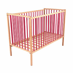 Combelle Lit Arthur 60x120 avec roulettes Hybride Fuschia 