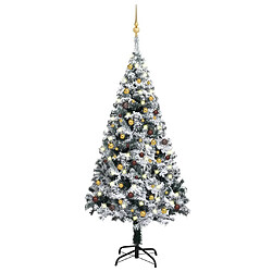 vidaXL Arbre de Noël artificiel pré-éclairé et boules vert 180 cm PVC 