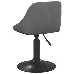 vidaXL Chaises pivotantes à dîner lot de 2 Gris foncé Velours pas cher