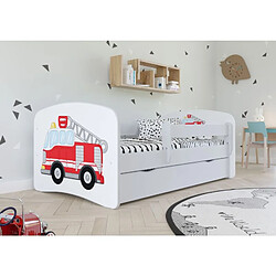 Lit vert Babydreams par les pompiers avec un tiroir sans matelas 140/70 