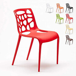 Ahd Amazing Home Design Chaise en polypropylène anti-uv design moderne Gelateria salle à manger et bar café Connubia, Couleur: Rouge