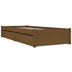 Avis vidaXL Cadre de lit sans matelas avec tiroirs marron miel 90x200 cm