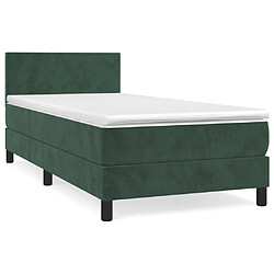 vidaXL Sommier à lattes de lit avec matelas Vert foncé 100x200 cm