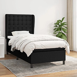 Maison Chic Lit Adulte - Lit simple Lit à sommier tapissier et matelas moelleux - Meuble de Chambre - Noir 80x200 cm Tissu -MN24369