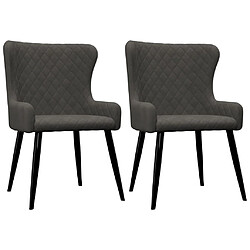 vidaXL Chaises à manger lot de 2 gris velours