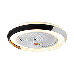 Universal Lampe ventilateur de plafond de 50cm, 220V LED 36W dimmer en continu 3 vitesses dimmer bulles lustre de commande silencieuse, noir 