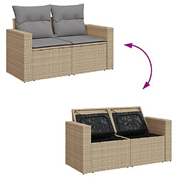 Avis vidaXL Salon de jardin et coussins 10 pcs mélange beige résine tressée