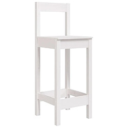 Avis vidaXL Tabourets de bar lot de 2 blanc 40x41,5x112 cm bois massif pin