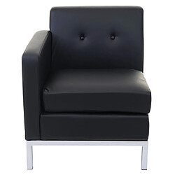 Mendler Fauteuil HWC-C19, système modulaire de fauteuils, partie de gauche, un accoudoir, extensible similicuir ~ noir