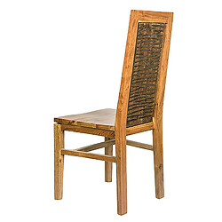 BOIS & CHIFFONS Chaise bois sculpté bicolore "Acacia Maya"