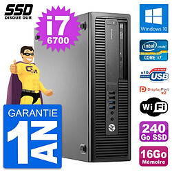 PC HP EliteDesk 800 G2 SFF Intel Core i7-6700 RAM 16Go SSD 240Go Windows 10 Wifi - Occasion