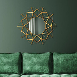 Miroir décoratif doré Ø 75 cm style industriel design Buenos Aires WOMO-DESIGN®