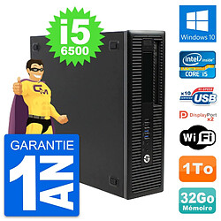 PC HP EliteDesk 800 G2 SFF Intel i5-6500 RAM 32Go Disque 1To Windows 10 Wifi · Occasion 