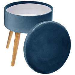 Atmosphera, Createur D'Interieur Tabouret coffre en velours "tess" atmosphera - bleu