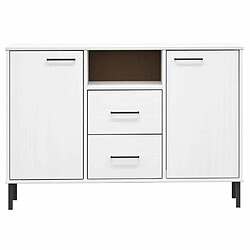 Acheter Maison Chic Buffet,Meuble de Rangement,commode pour salon,Cuisine avec pieds en métal Blanc 113x40x77 cm Bois massif OSLO -MN70236