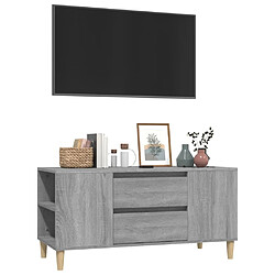 Acheter Maison Chic Meuble TV scandinave gris - Banc TV pour salon Sonoma 102x44,5x50 cm Bois d'ingénierie -MN96075