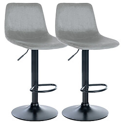 Non Lot de 2 tabourets de bar Divo velours noir