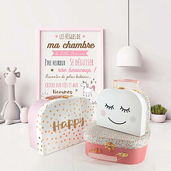 The Home Deco Kids Set de 3 valisettes de rangement pour enfants Happy.