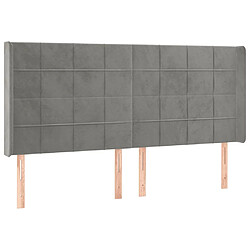 Avis Maison Chic Tête de lit scandinave à LED,meuble de chambre Gris clair 203x16x118/128 cm Velours -MN62139