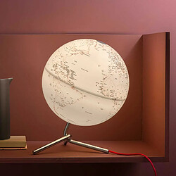 Atmosphere Globe terrestre lumineux Ø 30 cm - Blanc à motifs rouge et noir