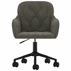 Avis Maison Chic Chaise Gaming | Chaise pivotante de bureau Ergonomique Fauteuil Gris foncé Velours -GKD48717