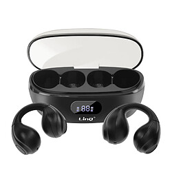 LinQ Écouteurs Bluetooth Conduction Aérienne Sans Fil Design Clip On Micro Noir 