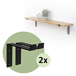 Lot de 4 Supports d'Étagère ML-Design 20x4x14,5 cm, en Métal, Noir, Style Industriel