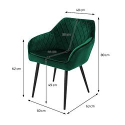 Acheter ML-Design Lot de 8x chaises de salle à manger rembourré en velours fauteuils salon vert