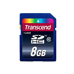 Transcend Carte Mémoire SDHC - 8 Go - classe 10 - TS8GSDHC10