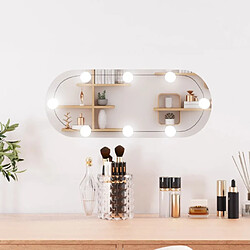 Maison Chic Miroir mural avec lumières LED | Miroir Décoration pour Maison Salle de Bain 20x50 cm verre ovale -GKD50885