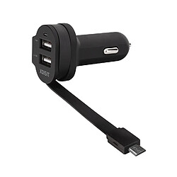 Chargeur voiture Ultra rapide Xqisit noir 2 sorties USB + 1 Micro Usb