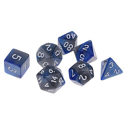 7 pièces polyédriques pour les donjons et les dragons trpg jeu mtg - bleu gris