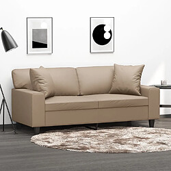 Maison Chic Canapé 2 places avec oreillers,Sofa de Salon,Canapé droit cappuccino 140 cm similicuir -GKD873015