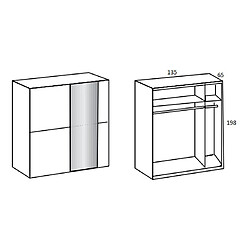 Avis Inside 75 Armoire portes coulissantes MAERA 135 cm graphite silver-fir