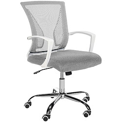 Decoshop26 Chaise de bureau hauteur réglable avec revêtement en maille respirante microfibre gris pieds métal chromé 10_0002690 