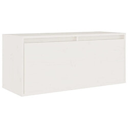 Maison Chic Armoire murale,Meuble de Rangement,Armoire Suspendue Blanc 80x30x35 cm Bois de pin massif -MN52237