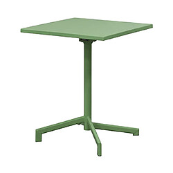 Acheter Mes Ensemble table de jardin carrée + 4 fauteuils en métal vert - BACA