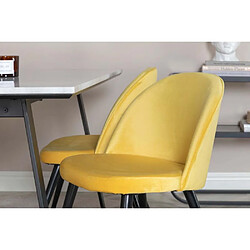 Venture Home Chaise en velours avec pieds en acier Velvet (Lot de 2) jaune.