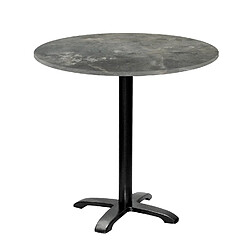 Restootab Table ronde Ø80cm - modèle Bazila pierre métallisée