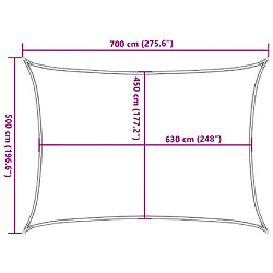 vidaXL Voile d'ombrage 160 g/m² Noir 5x7 m PEHD pas cher