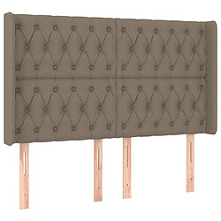 Maison Chic Tête de lit scandinave avec oreilles,meuble de chambre Taupe 163x16x118/128 cm Tissu -MN62248