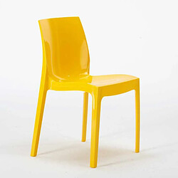 Chaise Salle à Manger bar Ice Grand Soleil en polypropylène empilable, Couleur: Jaune